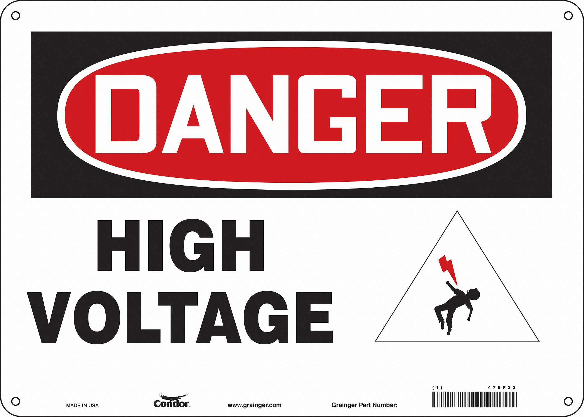 Safety Sign: Aluminum, Mounting Holes Sign Mounting, 10 in x 14 in Nominal Sign Size, 0.032 in Thick