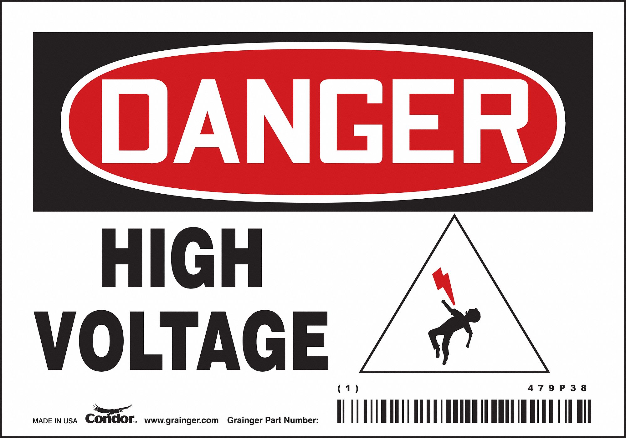 Safety Sign: Vinyl, Adhesive Sign Mounting, 3 1/2 in x 5 in Nominal Sign Size, Not Retroreflective