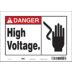 Danger: High Voltage (Hand Symbol) Signs