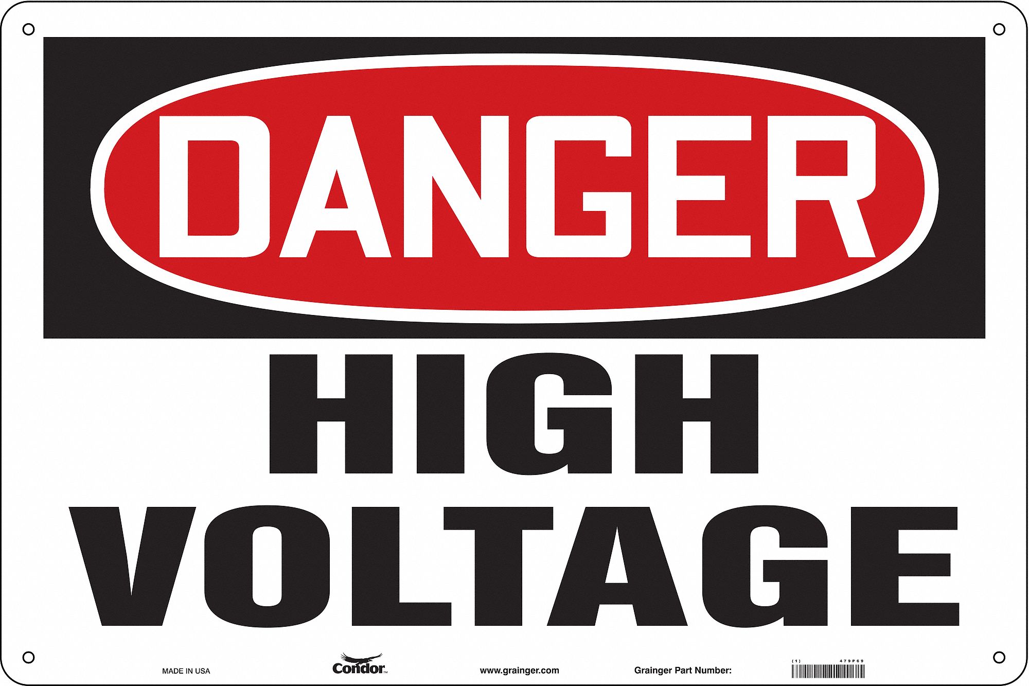 Safety Sign, 24 in x 36 in, Polyethylene