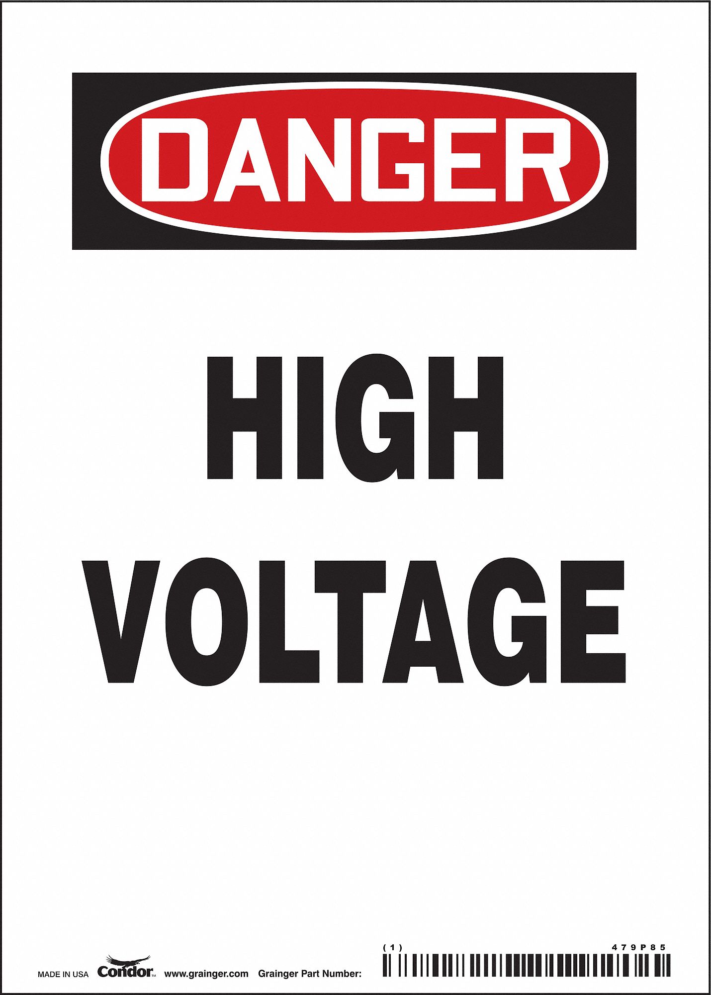 Safety Sign: Vinyl, Adhesive Sign Mounting, 7 in x 5 in Nominal Sign Size, Not Retroreflective