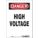 SAFETY SIGN, VINYL, ADHESIVE MOUNT, 10 IN X 7 IN NOMINAL SIGN SIZE, NOT RETROREFLECTIVE, HIGH VOLTAGE