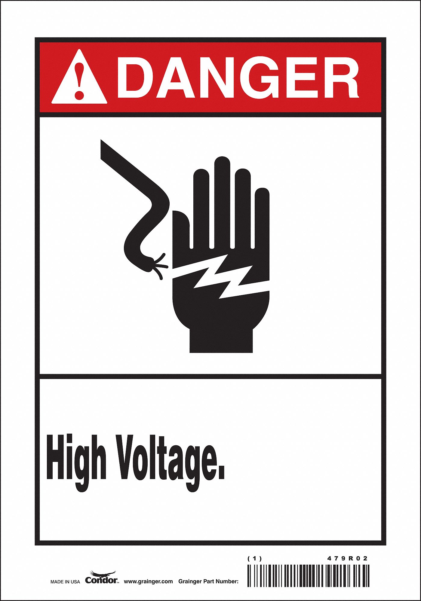 Safety Sign: Vinyl, Adhesive Sign Mounting, 10 in x 7 in Nominal Sign Size, Not Retroreflective