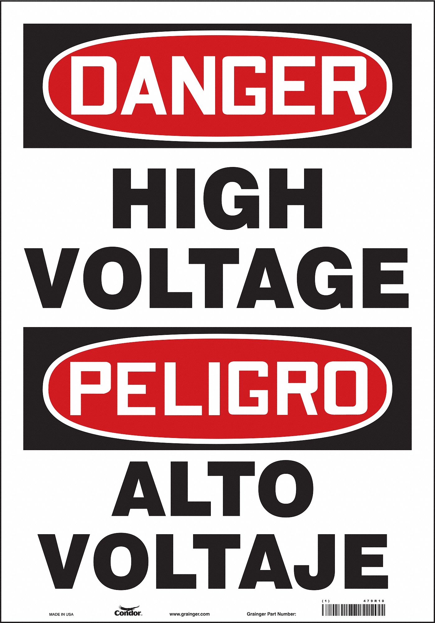 Safety Sign: Vinyl, Adhesive Sign Mounting, 20 in x 14 in Nominal Sign Size, Not Retroreflective