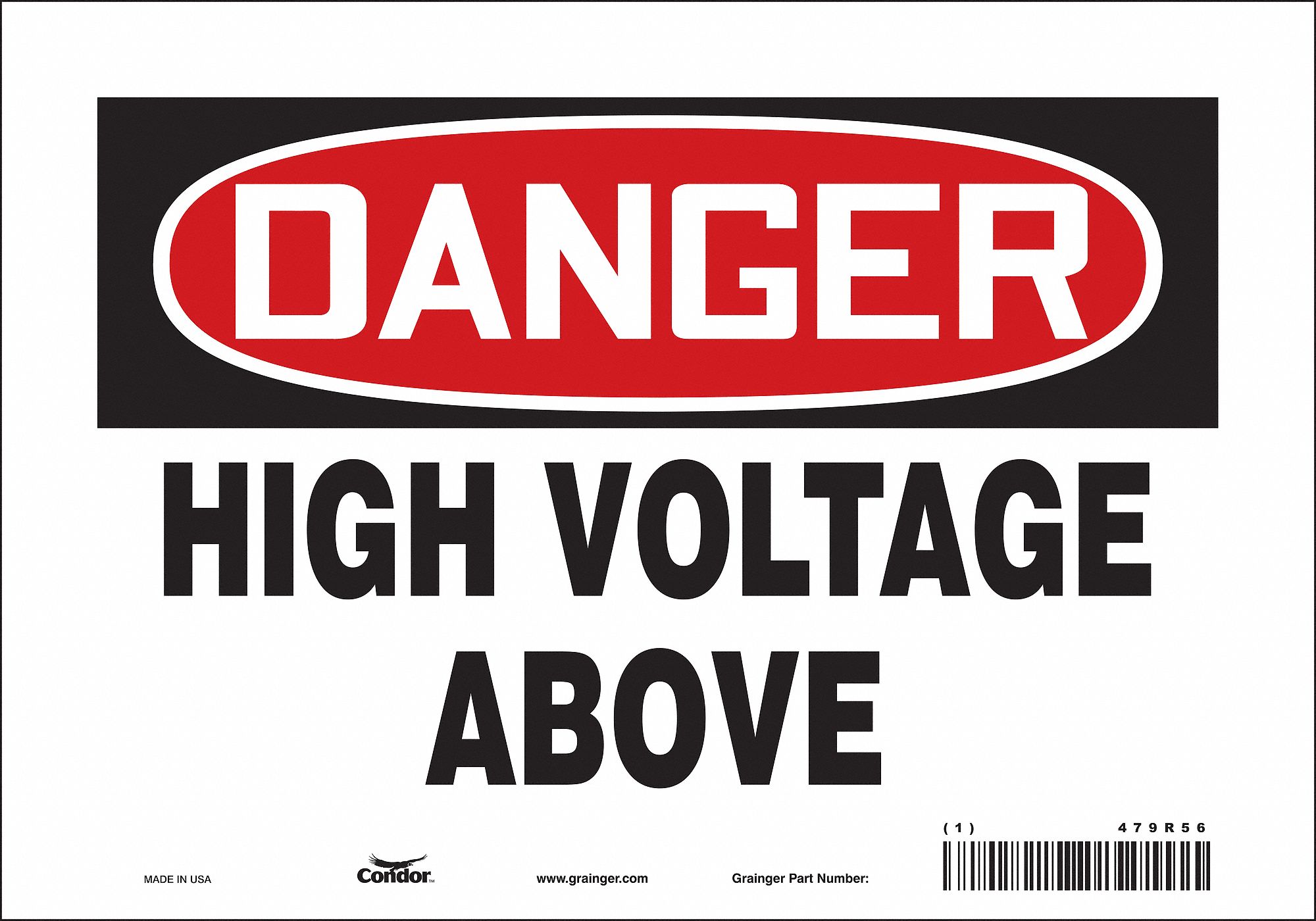 Safety Sign: Vinyl, Adhesive Sign Mounting, 7 in x 10 in Nominal Sign Size, Not Retroreflective
