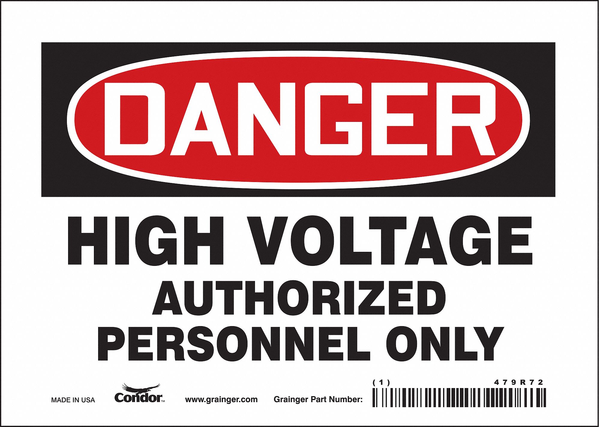 Safety Sign: Vinyl, Adhesive Sign Mounting, 5 in x 7 in Nominal Sign Size, Not Retroreflective