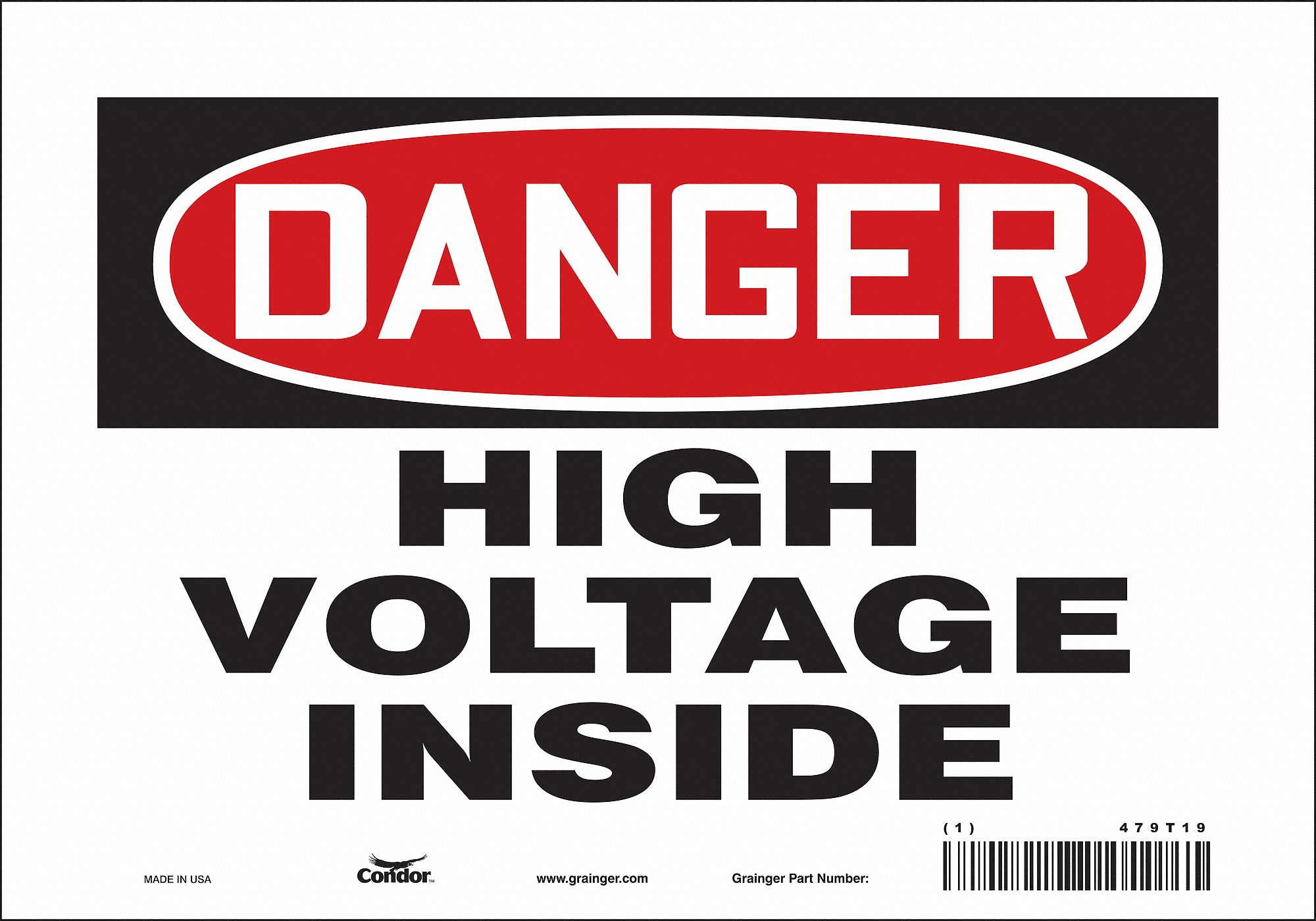 Safety Sign: Vinyl, Adhesive Sign Mounting, 7 in x 10 in Nominal Sign Size, Not Retroreflective