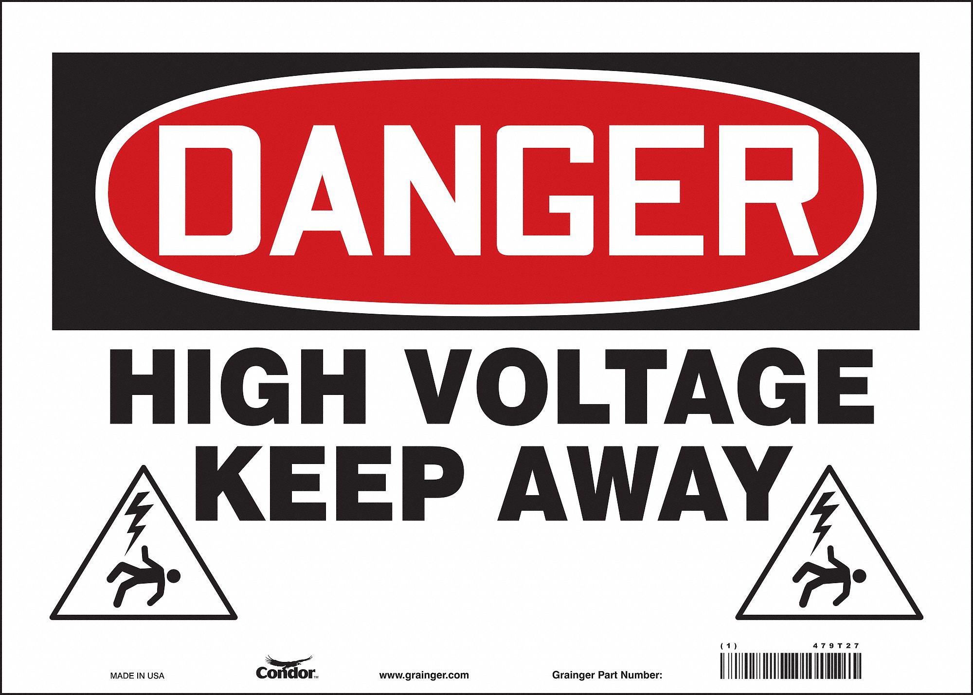 Safety Sign: Vinyl, Adhesive Sign Mounting, 10 in x 14 in Nominal Sign Size, Not Retroreflective
