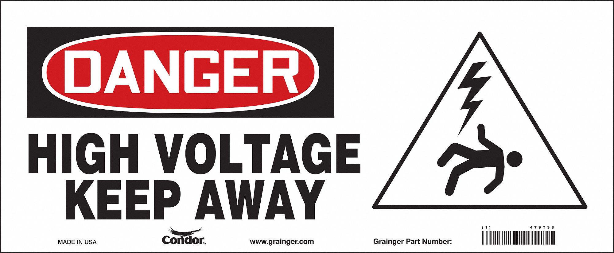 Safety Sign, 7 in x 17 in, Vinyl