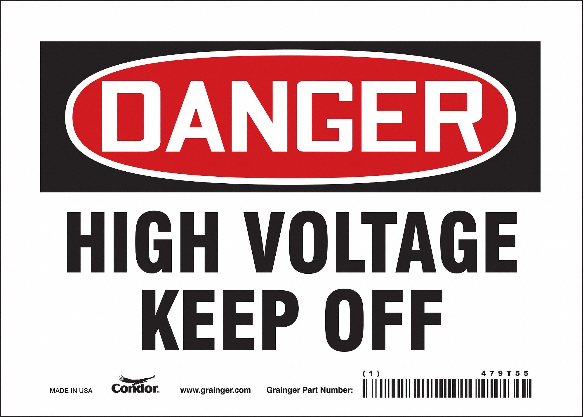 Safety Sign: Vinyl, Adhesive Sign Mounting, 5 in x 7 in Nominal Sign Size, Not Retroreflective