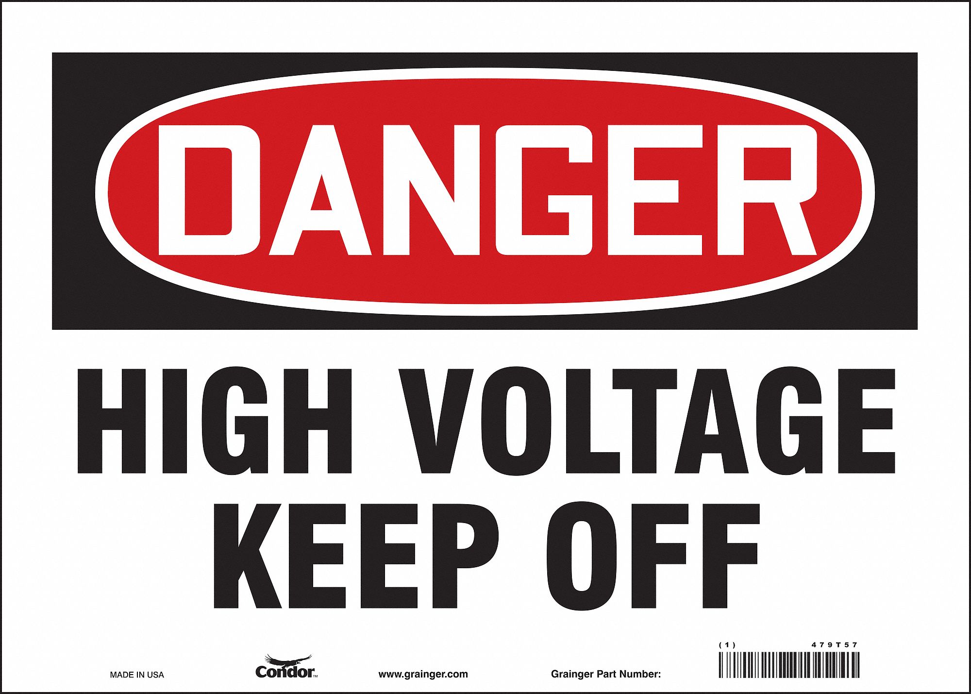 Safety Sign: Vinyl, Adhesive Sign Mounting, 10 in x 14 in Nominal Sign Size, Not Retroreflective