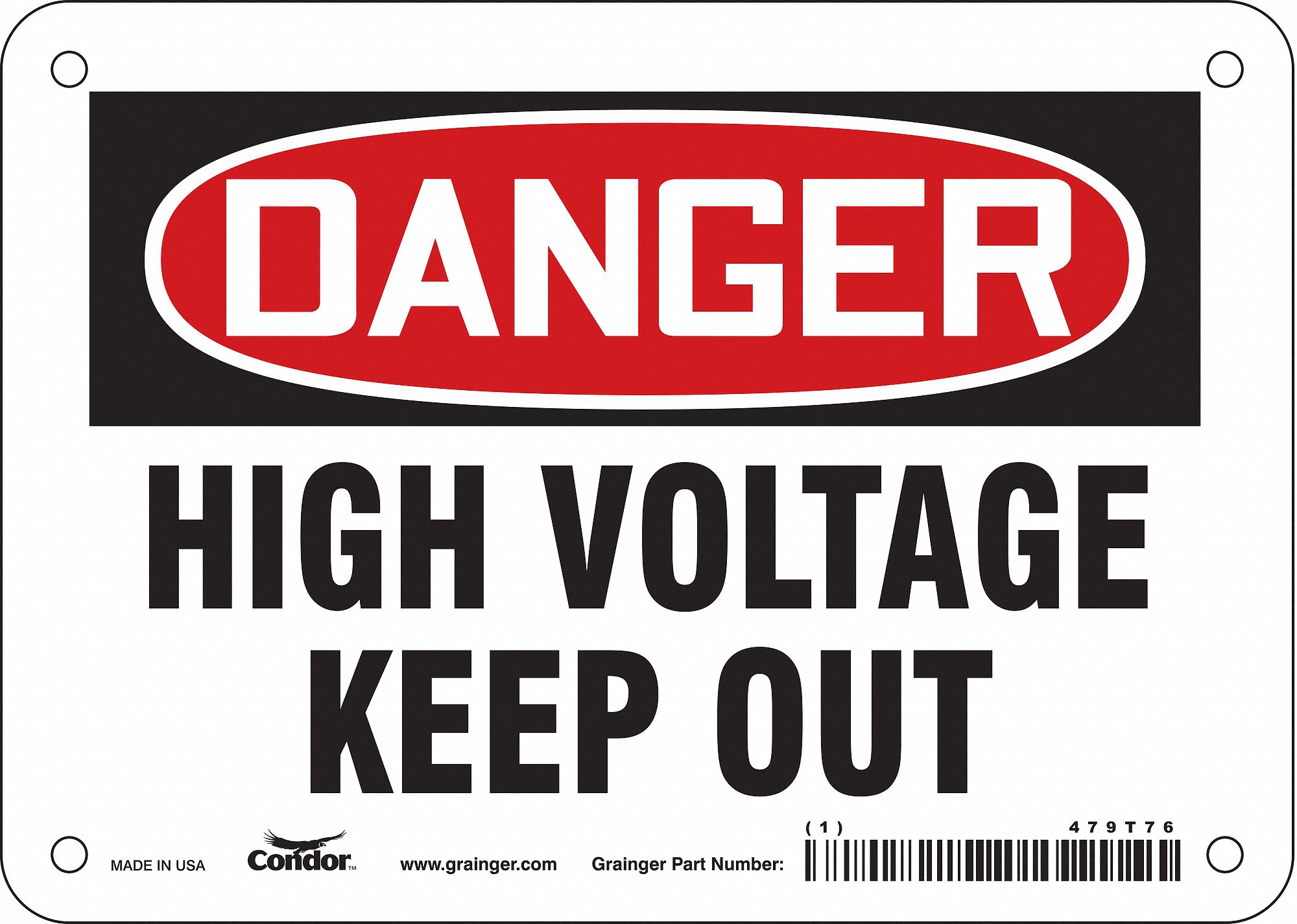 Safety Sign: Vinyl, Adhesive Sign Mounting, 5 in x 7 in Nominal Sign Size, Not Retroreflective