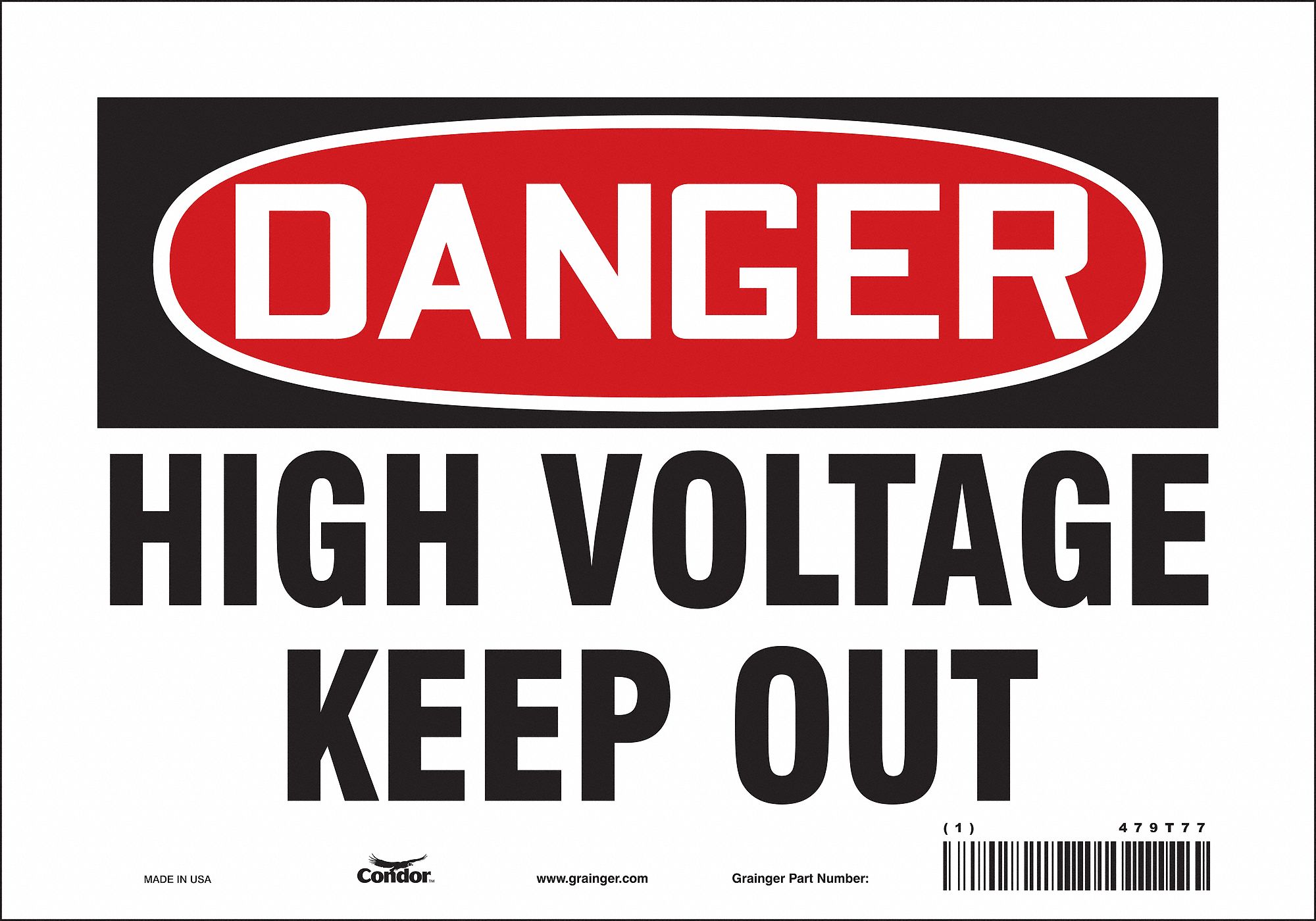 Safety Sign: Vinyl, Adhesive Sign Mounting, 7 in x 10 in Nominal Sign Size, Not Retroreflective