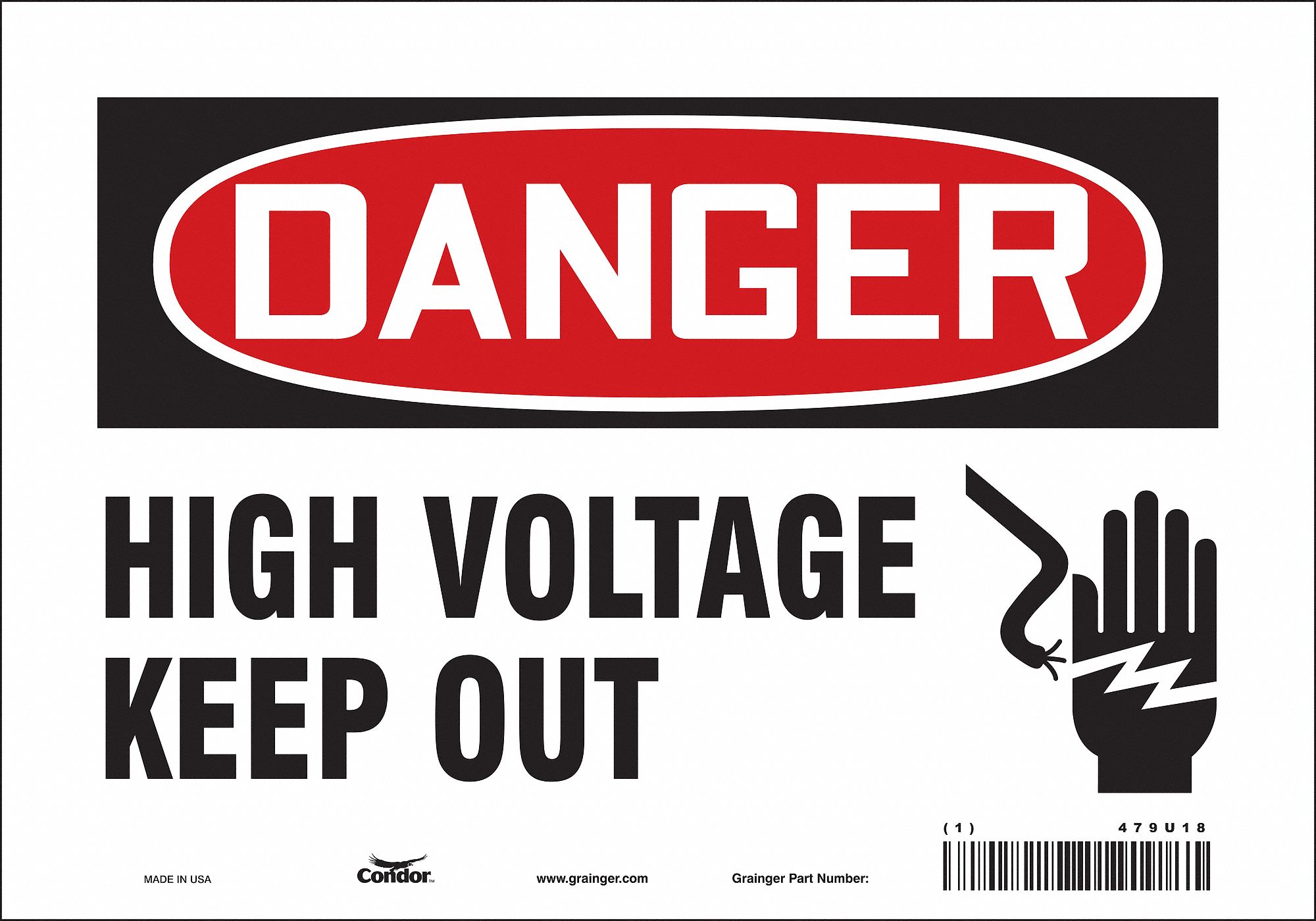 Safety Sign: Vinyl, Adhesive Sign Mounting, 7 in x 10 in Nominal Sign Size, Not Retroreflective