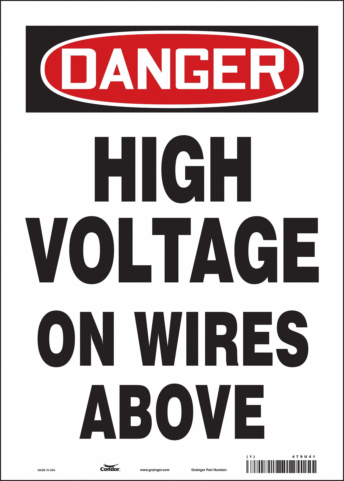 Safety Sign: Vinyl, Adhesive Sign Mounting, 14 in x 10 in Nominal Sign Size, Not Retroreflective