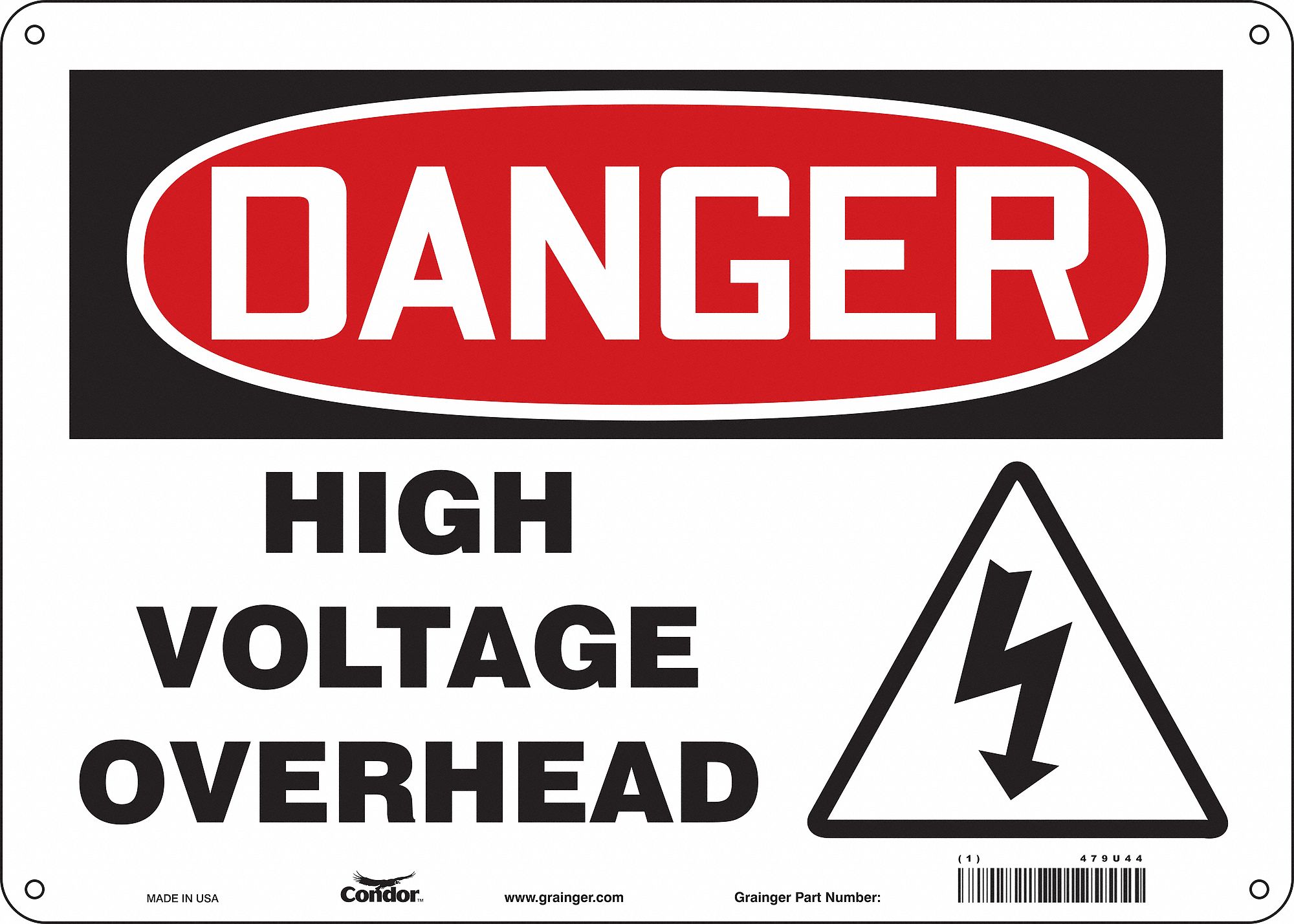 Safety Sign: Aluminum, Mounting Holes Sign Mounting, 10 in x 14 in Nominal Sign Size, 0.032 in Thick