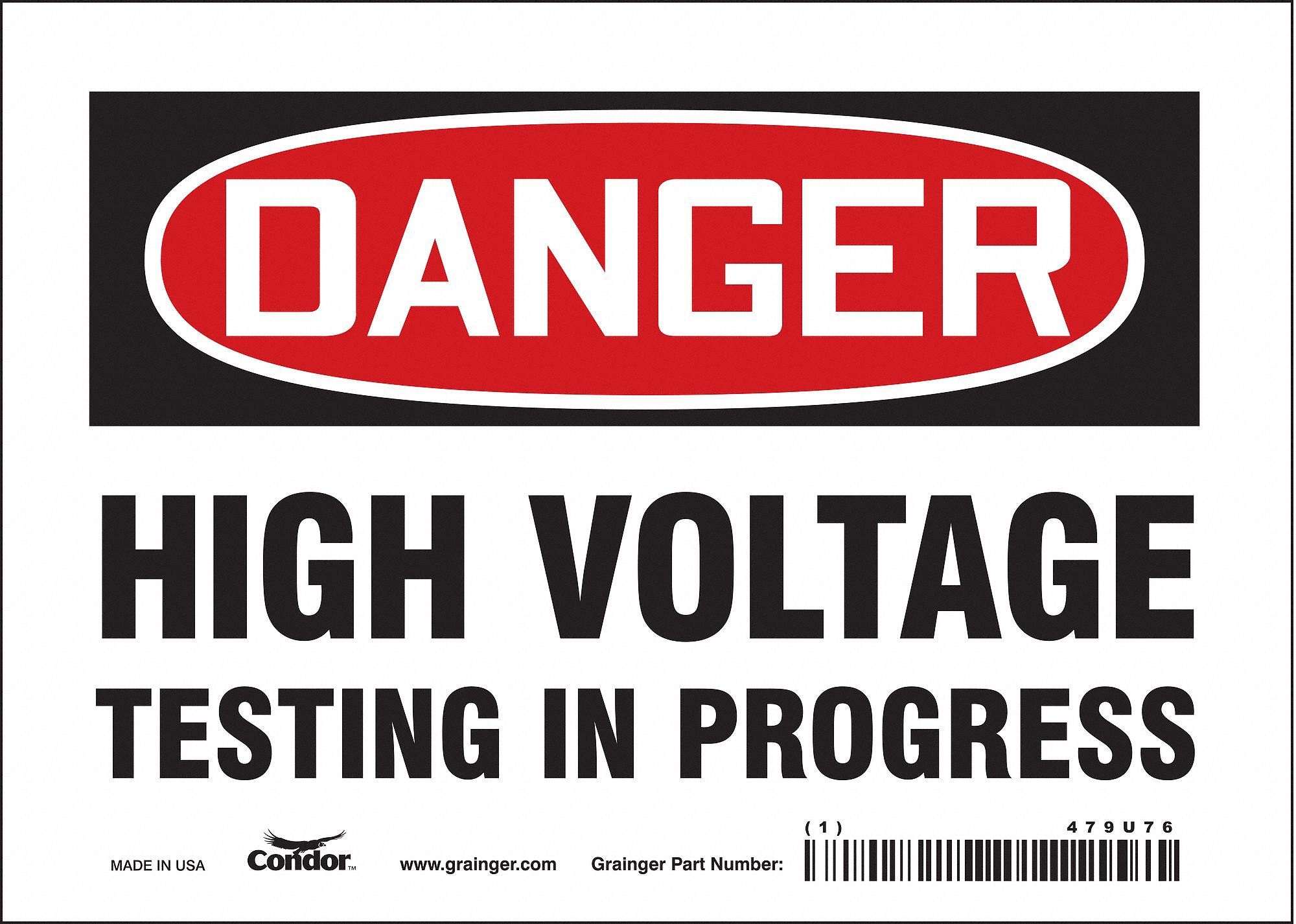 Safety Sign: Vinyl, Adhesive Sign Mounting, 5 in x 7 in Nominal Sign Size, Not Retroreflective