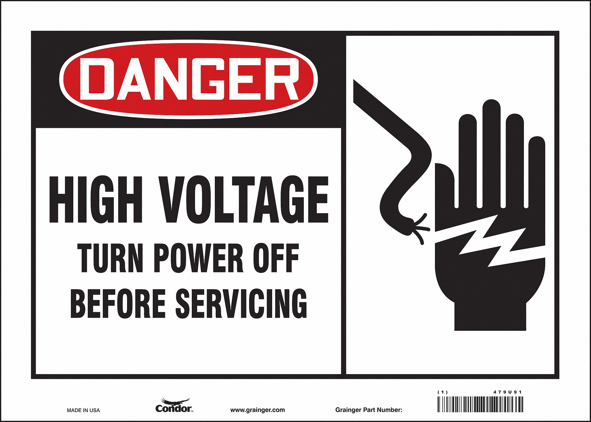 Safety Sign, 10 in x 14 in, Vinyl