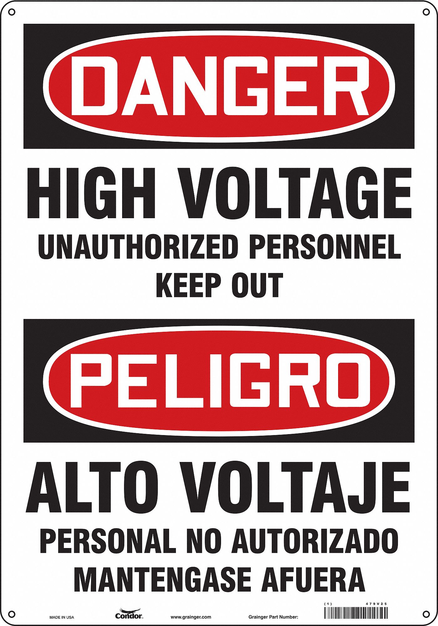 Safety Sign, 20 in x 14 in, Polyethylene