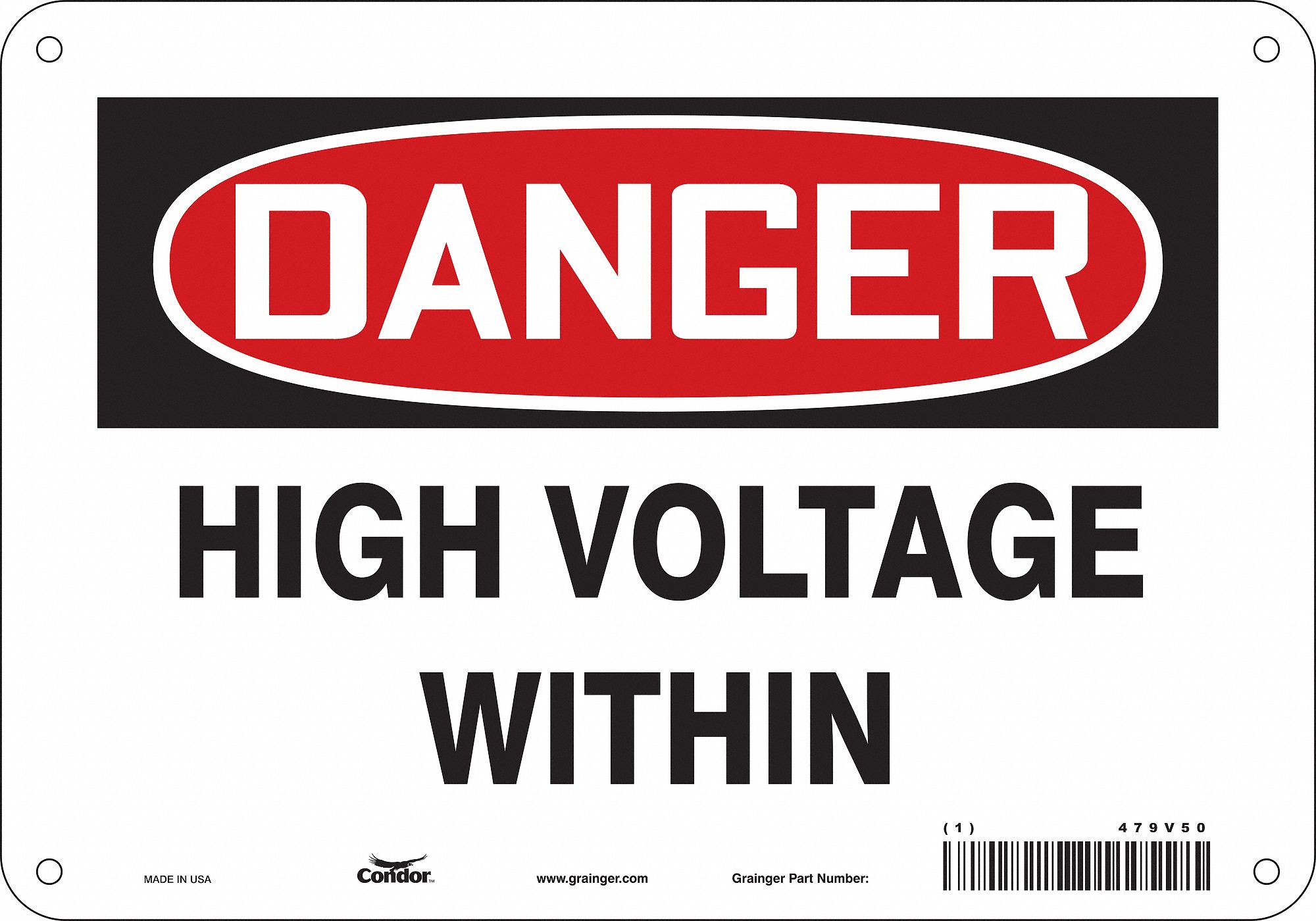 Safety Sign, 7 in x 10 in, Aluminum
