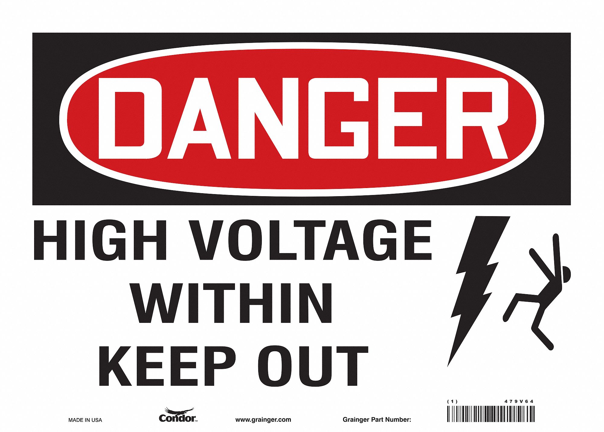 Safety Sign: Vinyl, Adhesive Sign Mounting, 10 in x 14 in Nominal Sign Size, Not Retroreflective