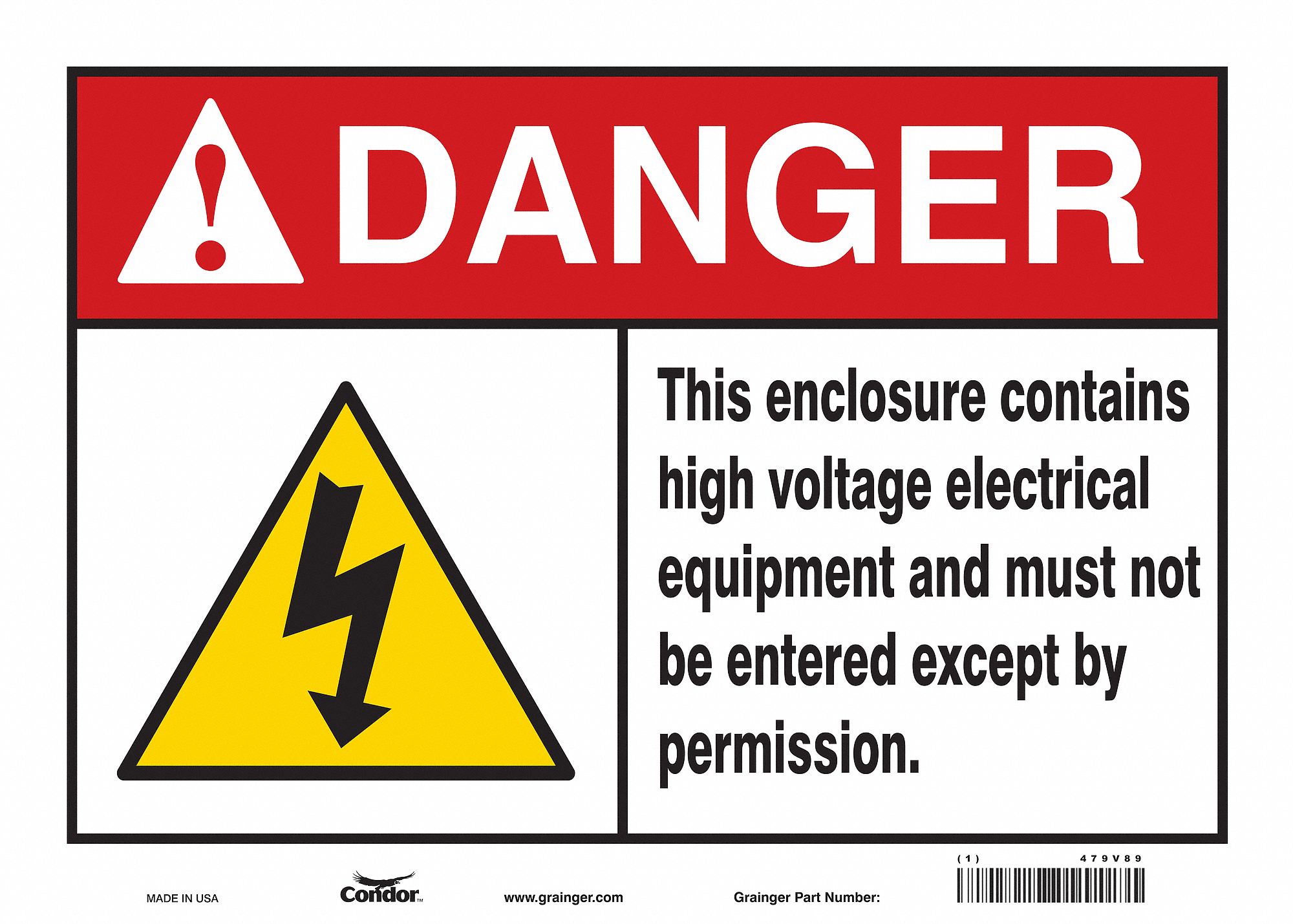 Safety Sign: Vinyl, Adhesive Sign Mounting, 10 in x 14 in Nominal Sign Size, Not Retroreflective