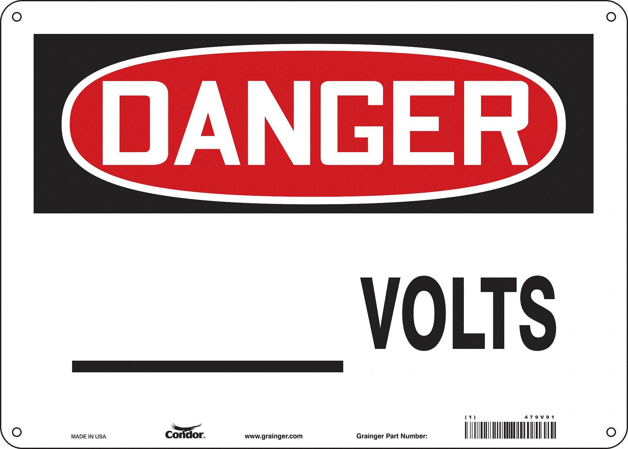 Safety Sign: Aluminum, Mounting Holes Sign Mounting, 10 in x 14 in Nominal Sign Size, 0.032 in Thick
