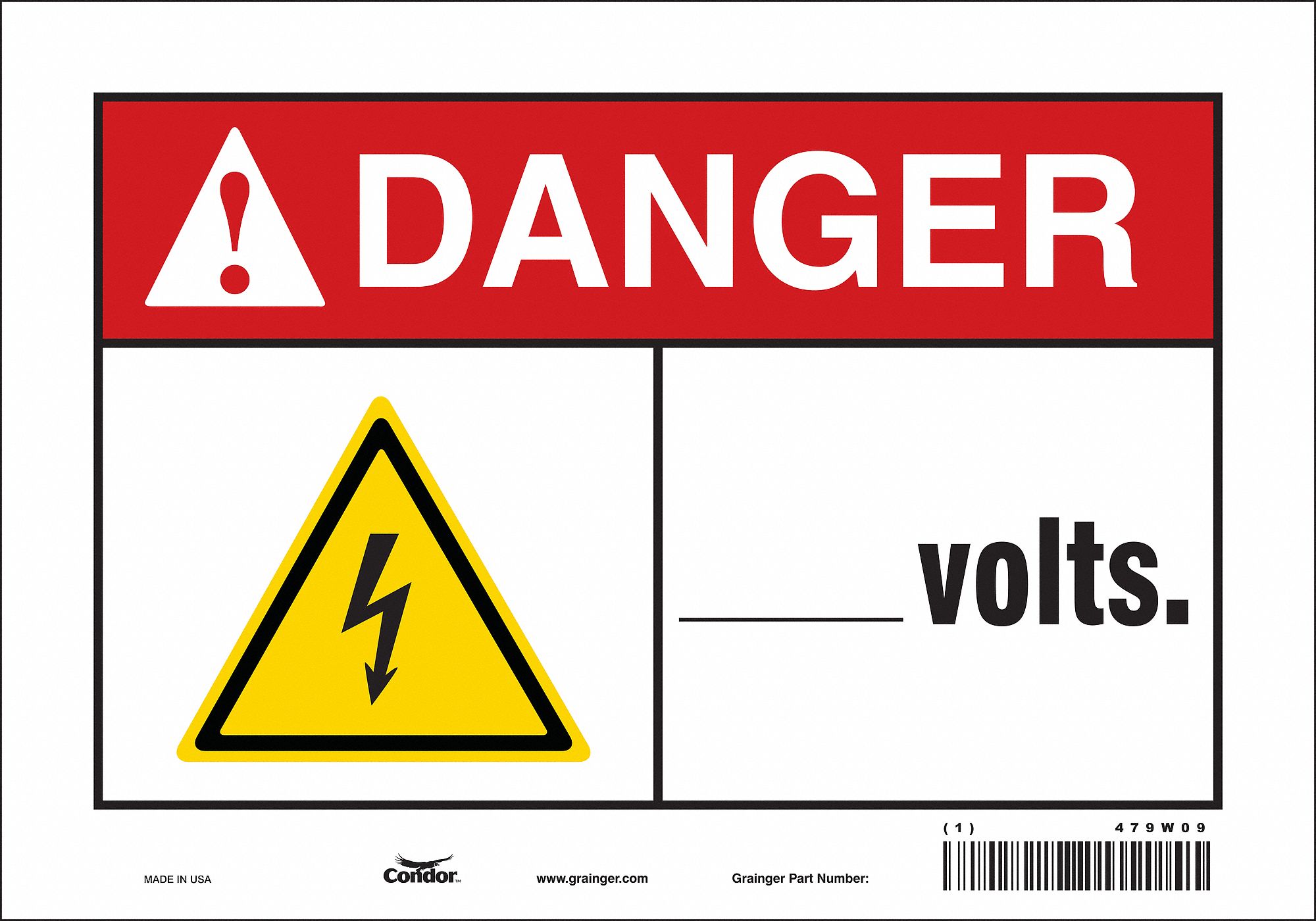 Safety Sign: Vinyl, Adhesive Sign Mounting, 7 in x 10 in Nominal Sign Size, Not Retroreflective
