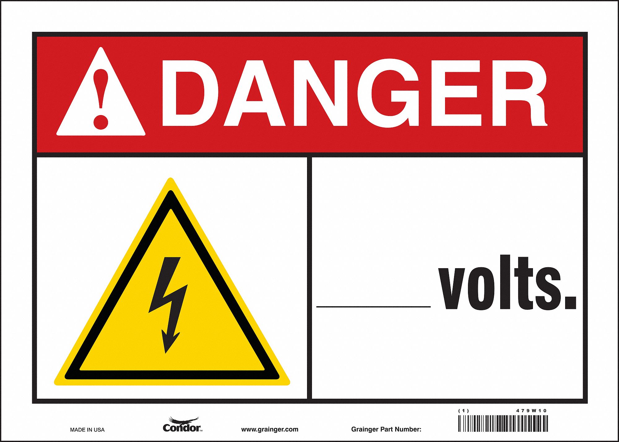 Safety Sign: Vinyl, Adhesive Sign Mounting, 10 in x 14 in Nominal Sign Size, Not Retroreflective