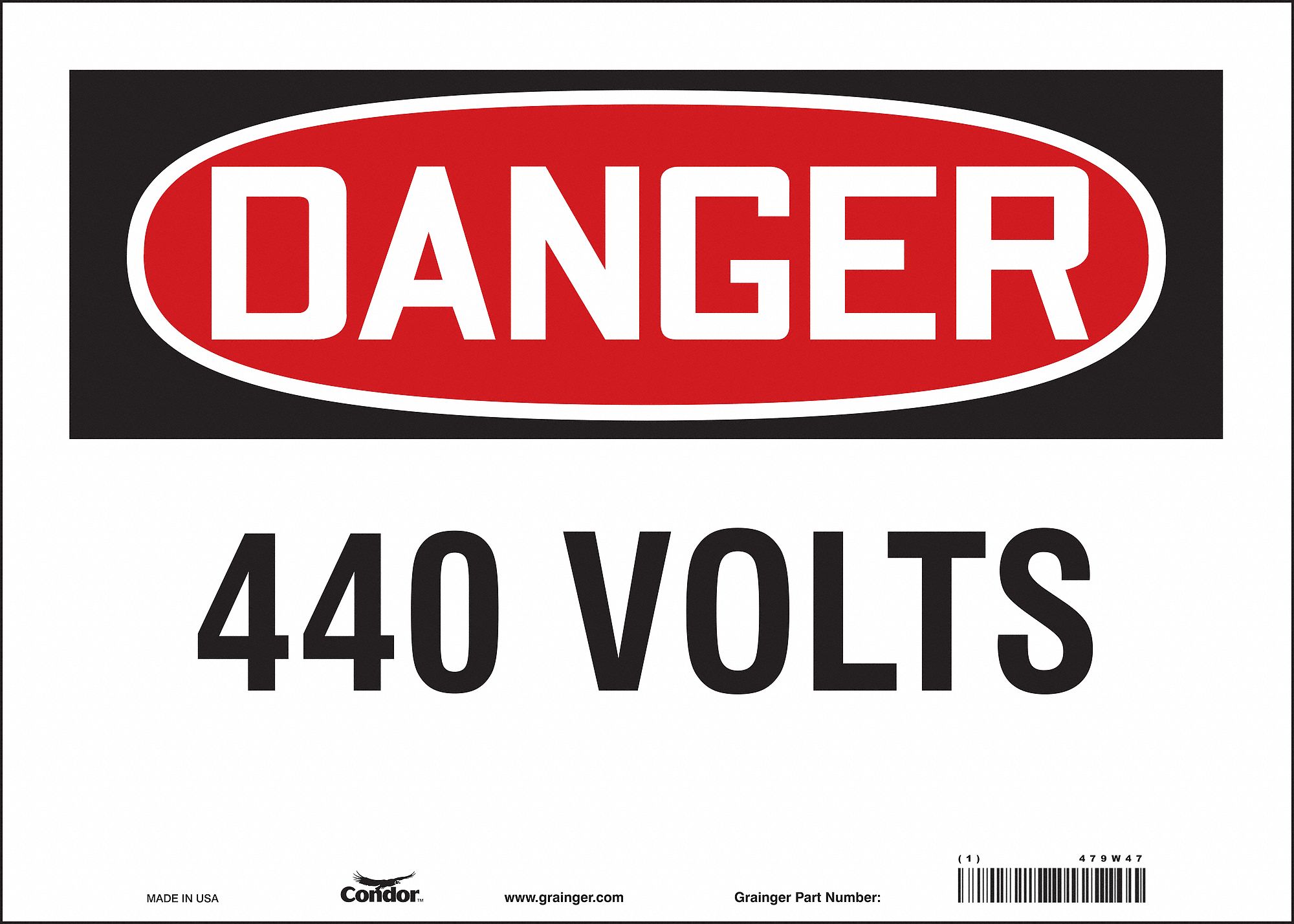 Safety Sign: Vinyl, Adhesive Sign Mounting, 10 in x 14 in Nominal Sign Size, Not Retroreflective