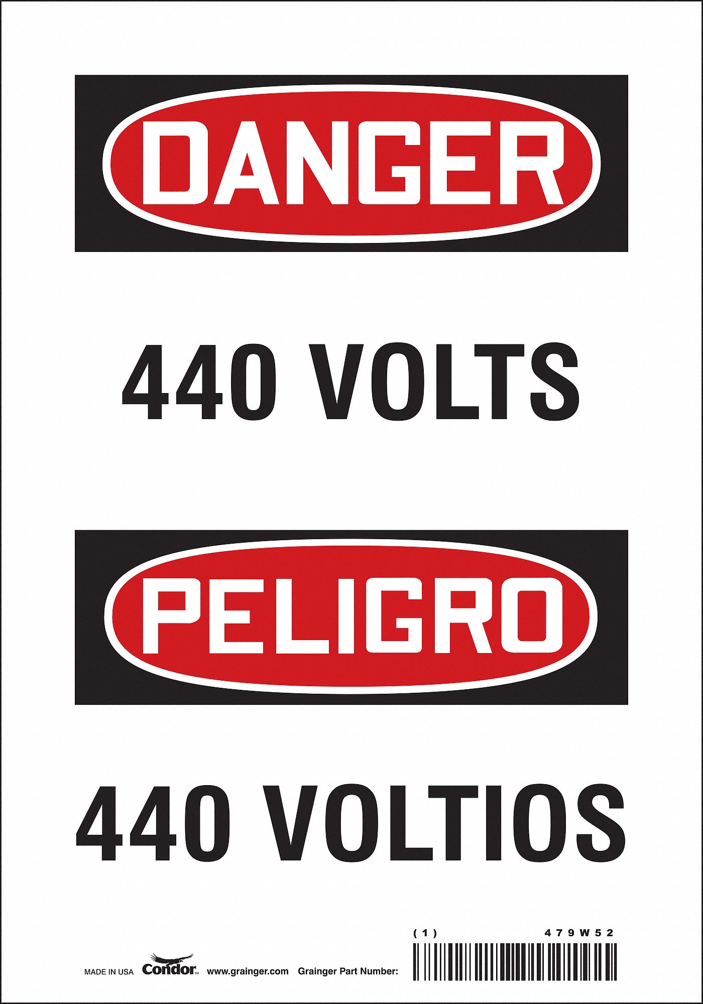 Safety Sign: Vinyl, Adhesive Sign Mounting, 10 in x 7 in Nominal Sign Size, Not Retroreflective