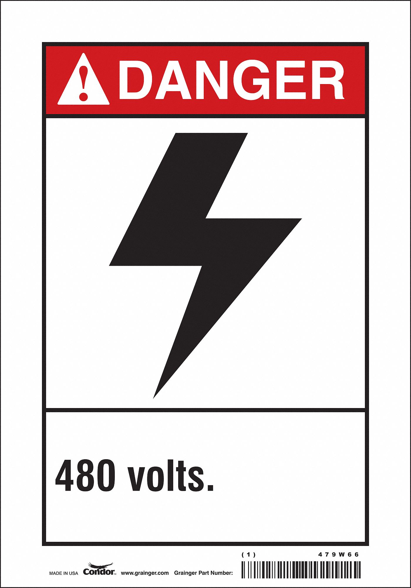 Safety Sign: Vinyl, Adhesive Sign Mounting, 10 in x 7 in Nominal Sign Size, Not Retroreflective