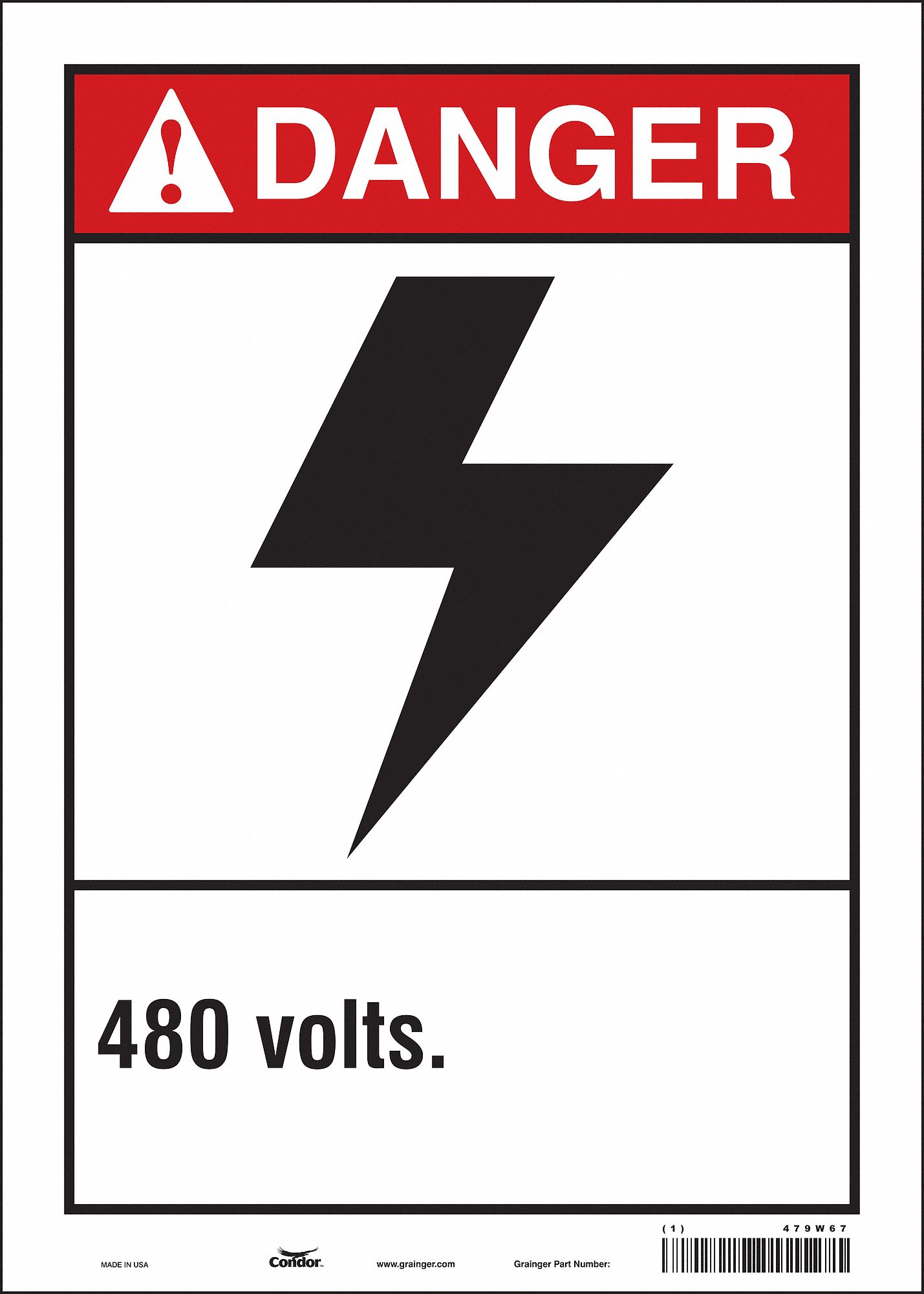 Safety Sign: Vinyl, Adhesive Sign Mounting, 14 in x 10 in Nominal Sign Size, Not Retroreflective