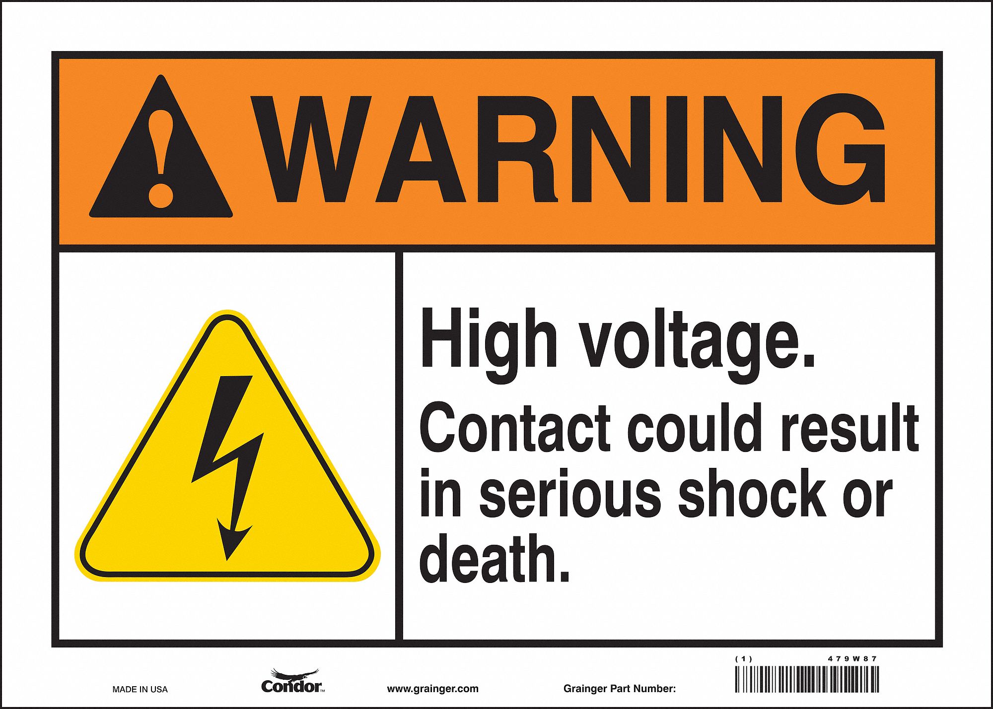 Safety Sign: Vinyl, Adhesive Sign Mounting, 10 in x 14 in Nominal Sign Size, Not Retroreflective