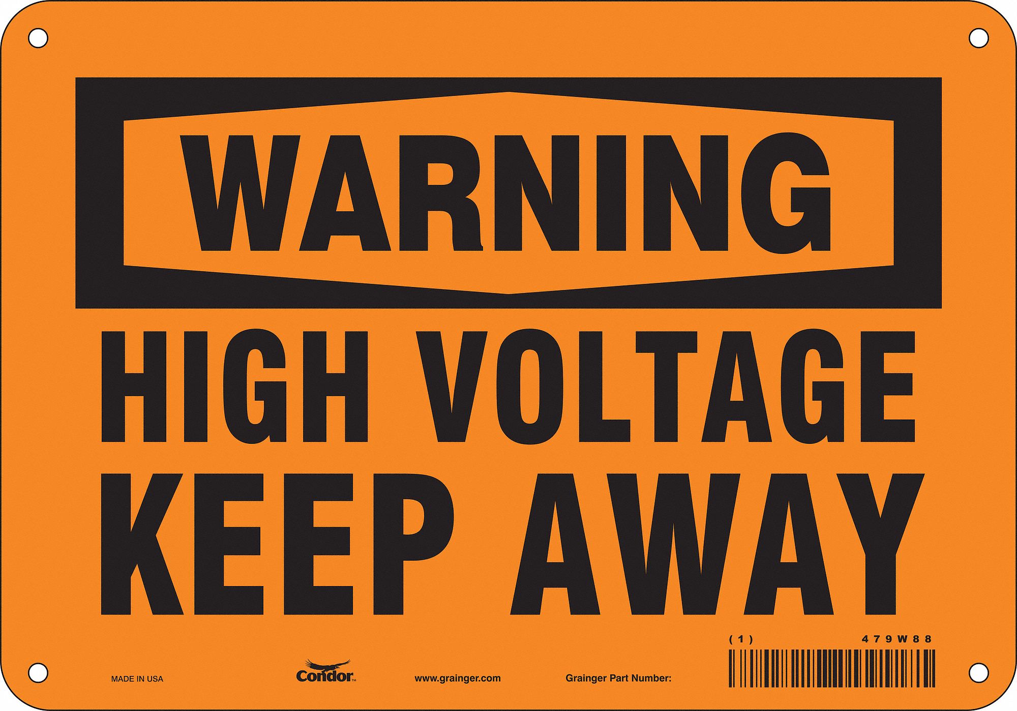 Safety Sign: Aluminum, Mounting Holes Sign Mounting, 7 in x 10 in Nominal Sign Size, 0.032 in Thick