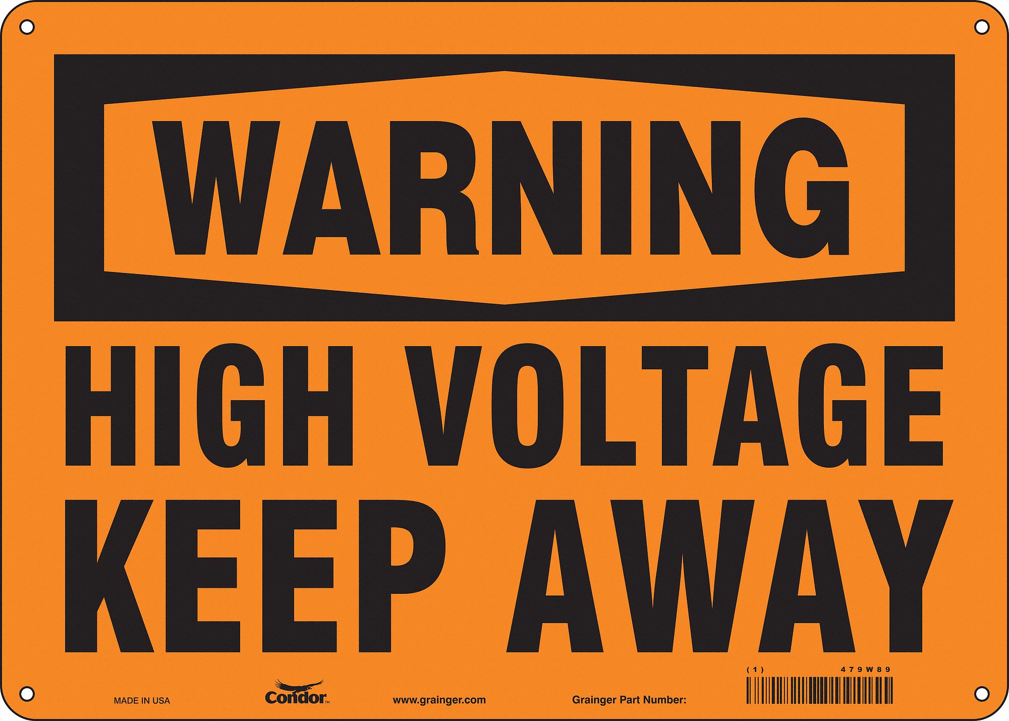 Safety Sign: Aluminum, Mounting Holes Sign Mounting, 10 in x 14 in Nominal Sign Size, 0.032 in Thick