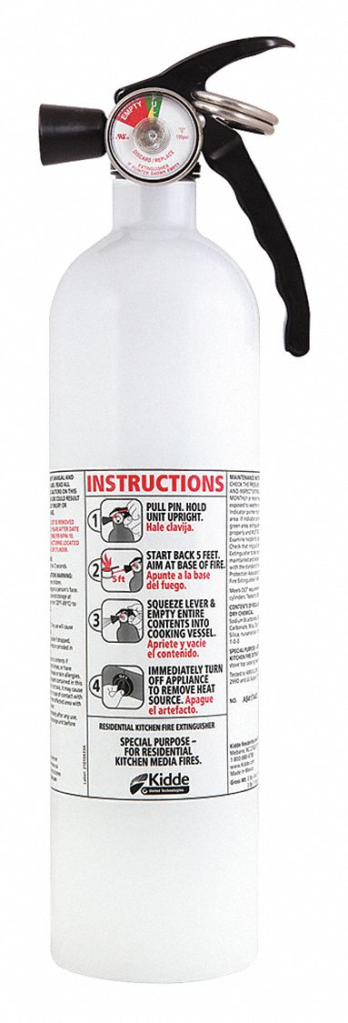 Fire Extinguisher: 2.5 lb Extinguisher Capacity, 711A, Sodium Bicarbonate