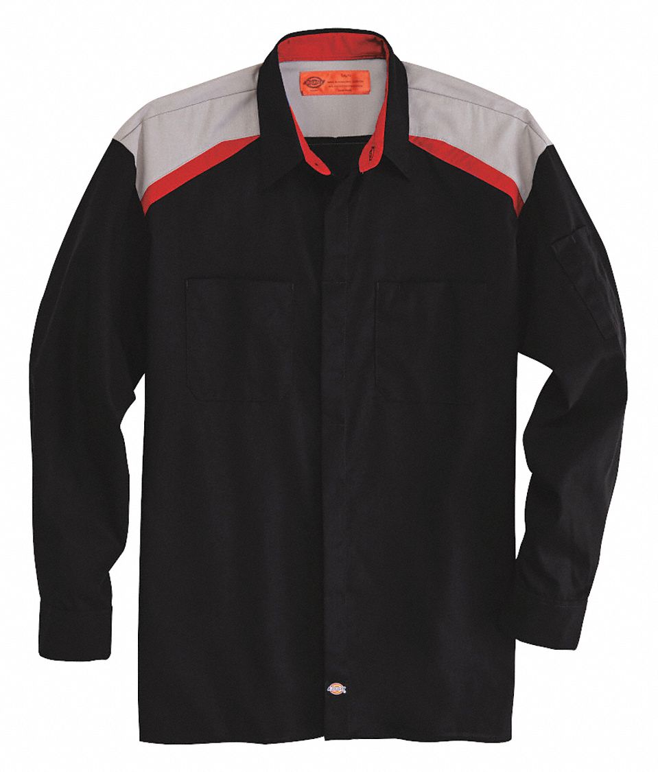 DICKIES Long Sleeve Shirt, Mens, 5XL, Black - 479X40|L607BK RG 5XL ...