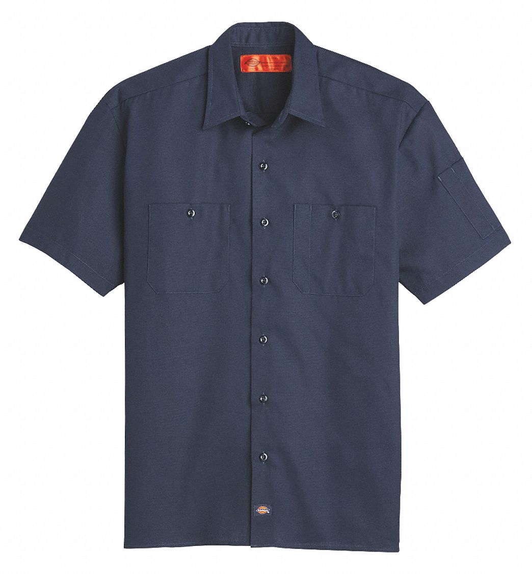 DICKIES, Men's, 5XL, Short Sleeve Work Shirt - 479X92|S608DN RG 5XL ...