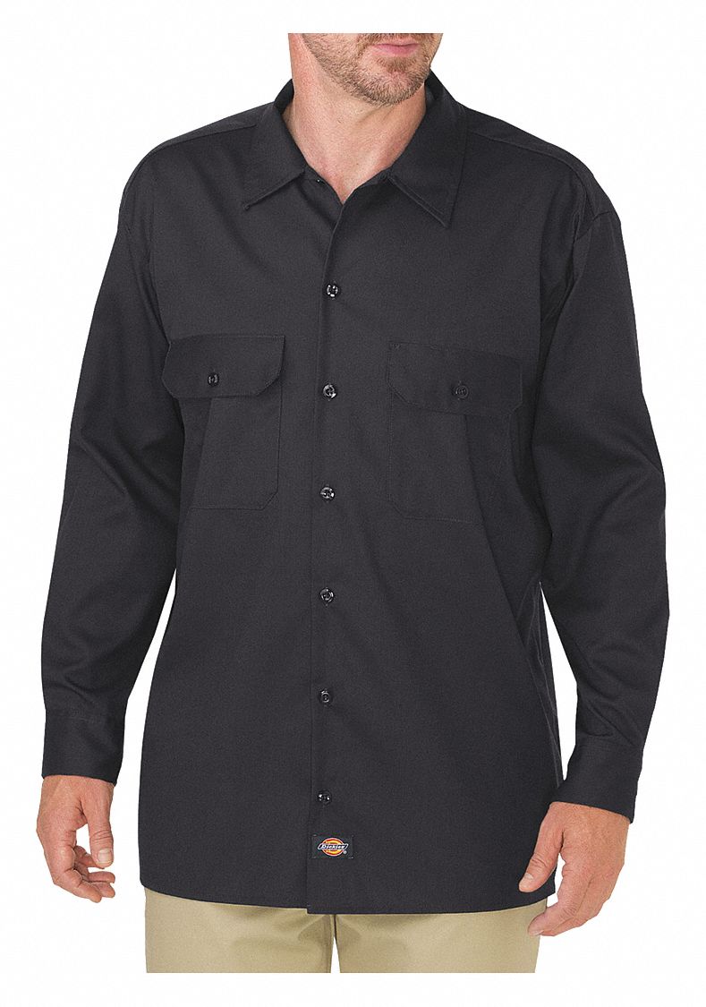 DICKIES, Men's, 3XL, Short Sleeve Work Shirt 479Y42WS67BK RG 3XL