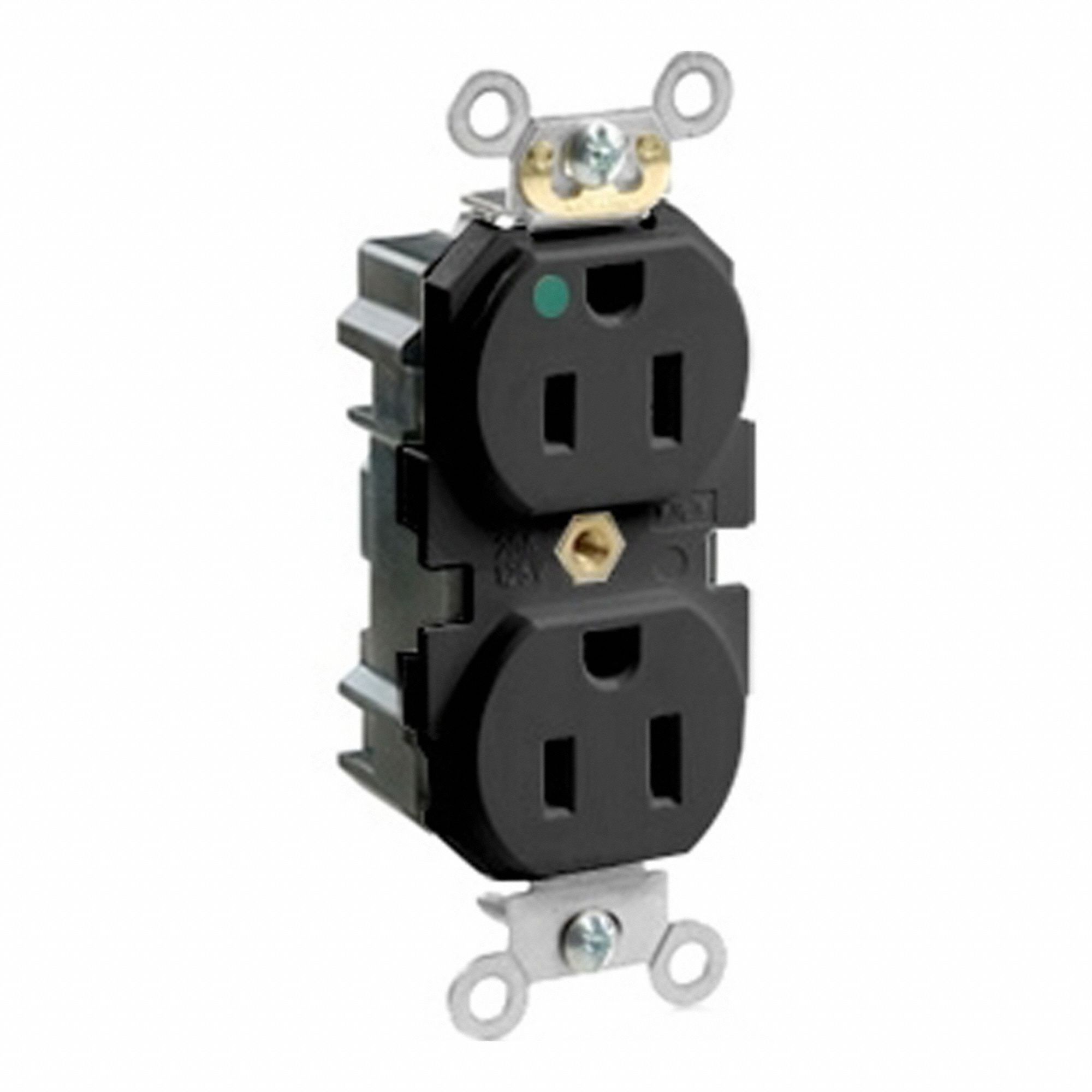 Lev-Lok Rec 15A 125V TR/HG Blk