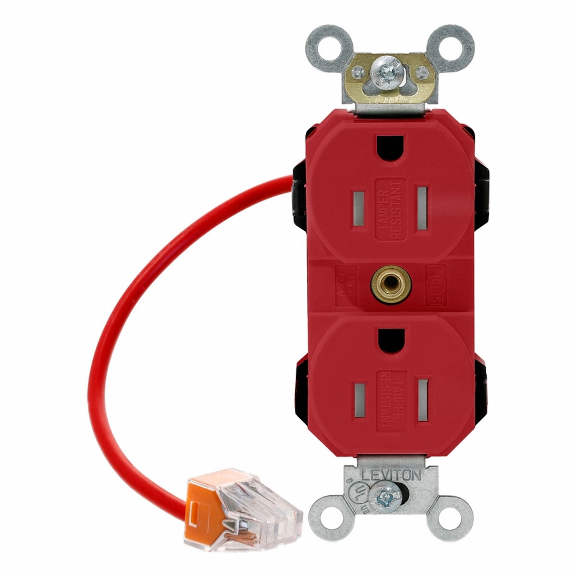 Lev-Lok Rec 15A 125V TR 1Mrk-Ctrl Red