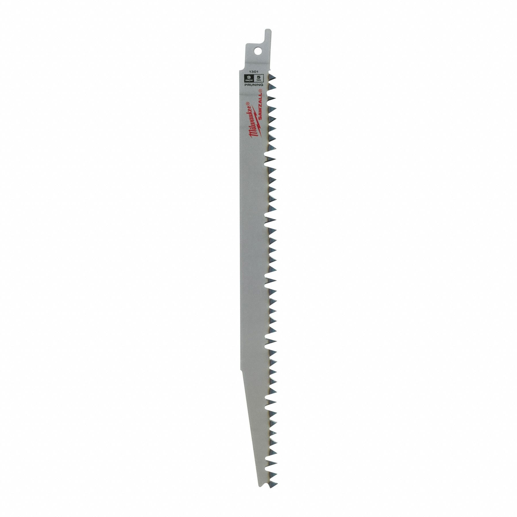 Reciprocating Saw Blade: 5 Teeth per Inch, 9 in Blade Lg, 0.2 in Blade Thick, Tapered Back