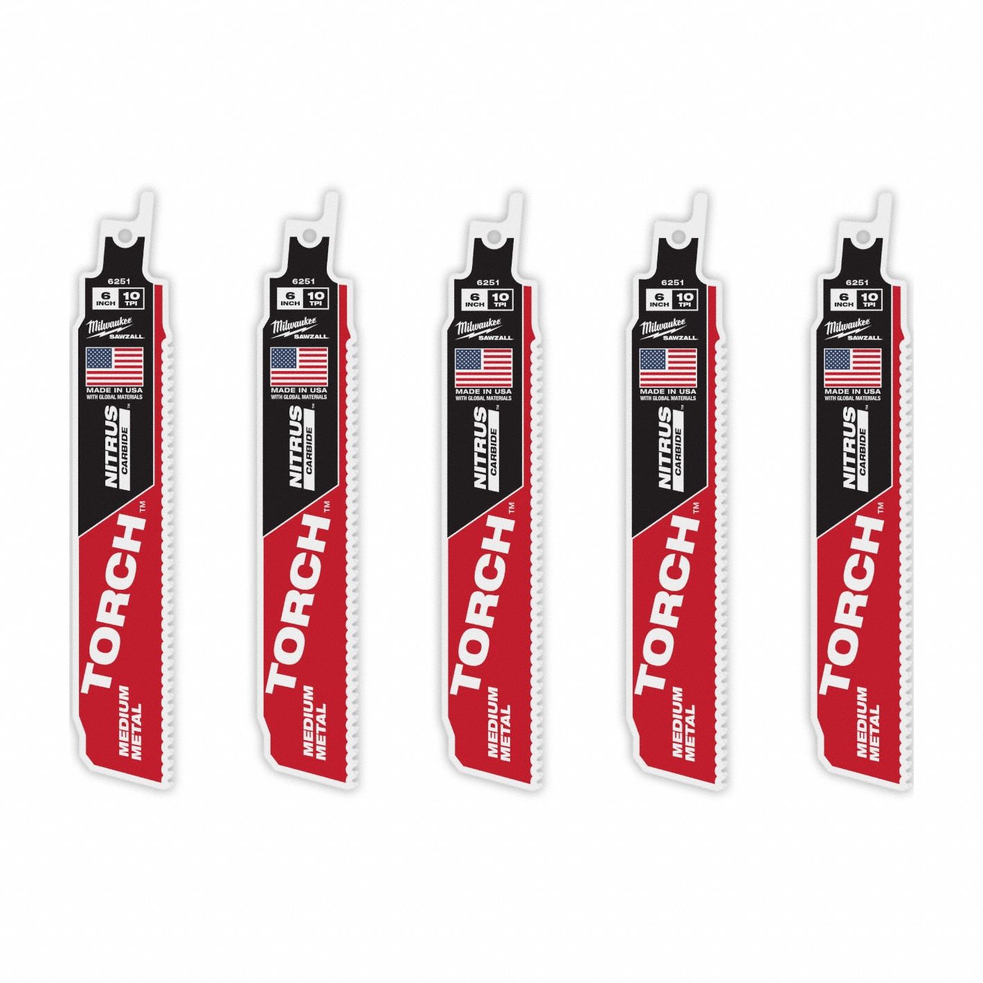 Reciprocating Saw Blade: 10 Teeth per Inch, 6 in Blade Lg, 1/16 in Blade Wd, Carbide