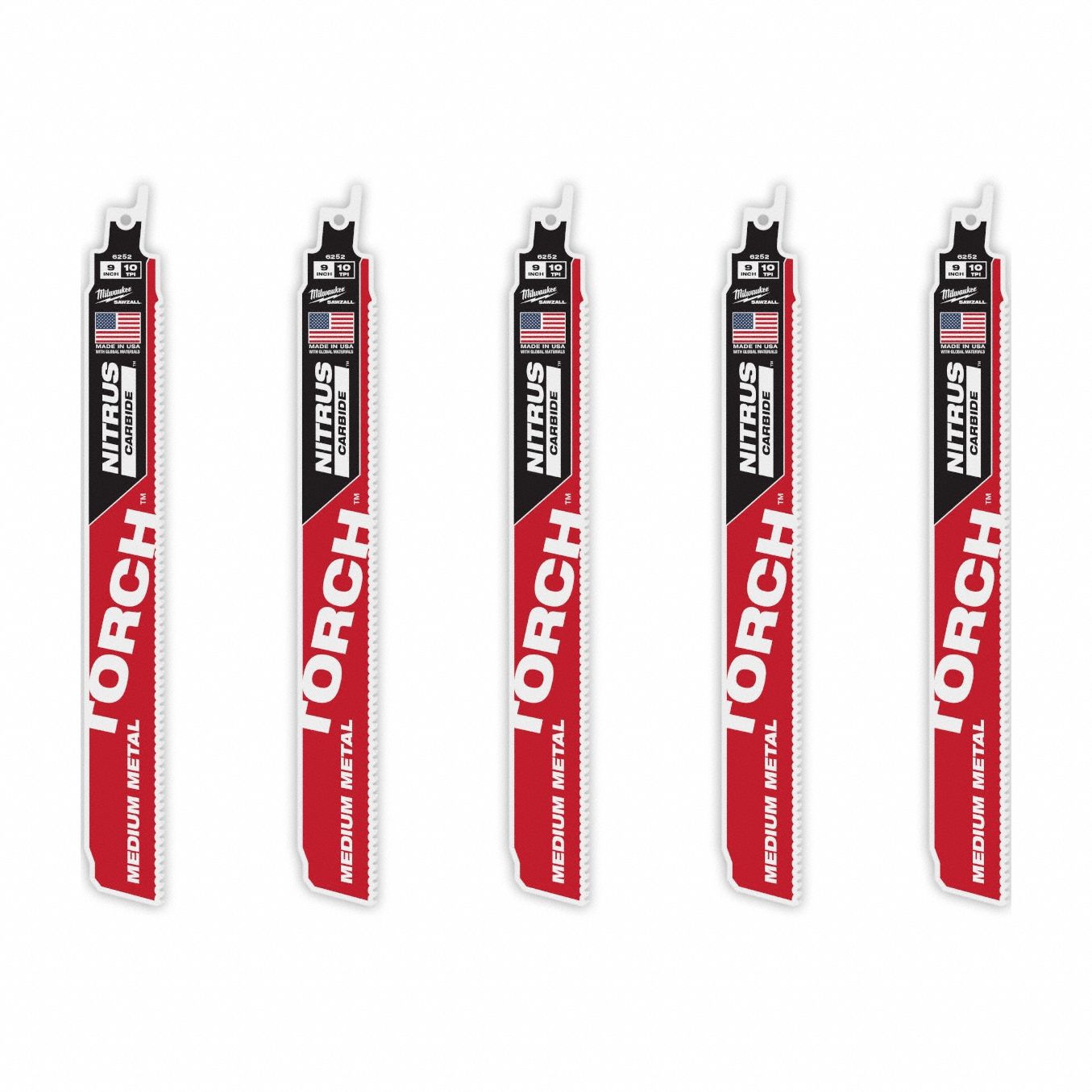 Reciprocating Saw Blade: 10 Teeth per Inch, 9 in Blade Lg, 1/16 in Blade Wd, Carbide