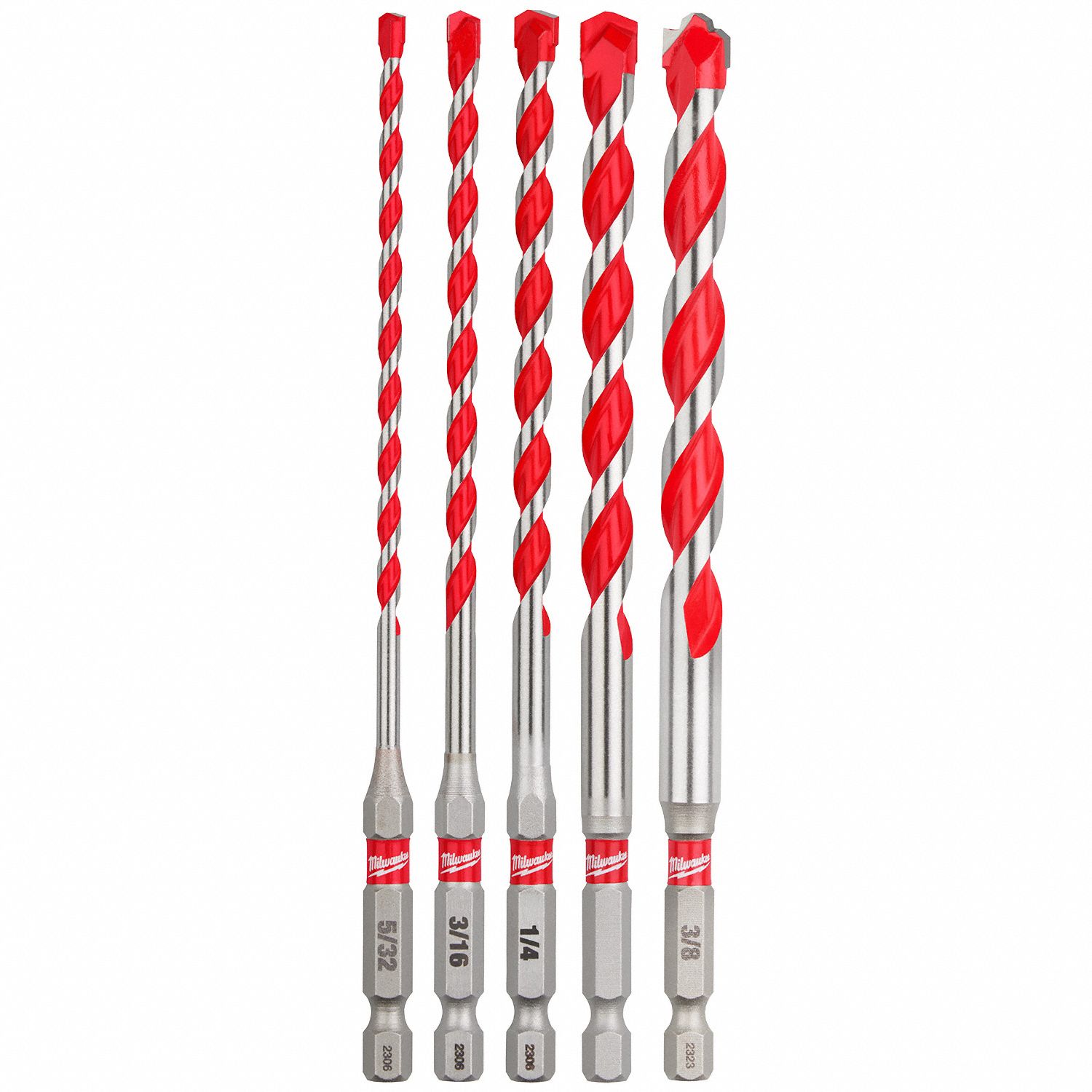 5pc Shockwave Carb Hammer Drill Bit Set