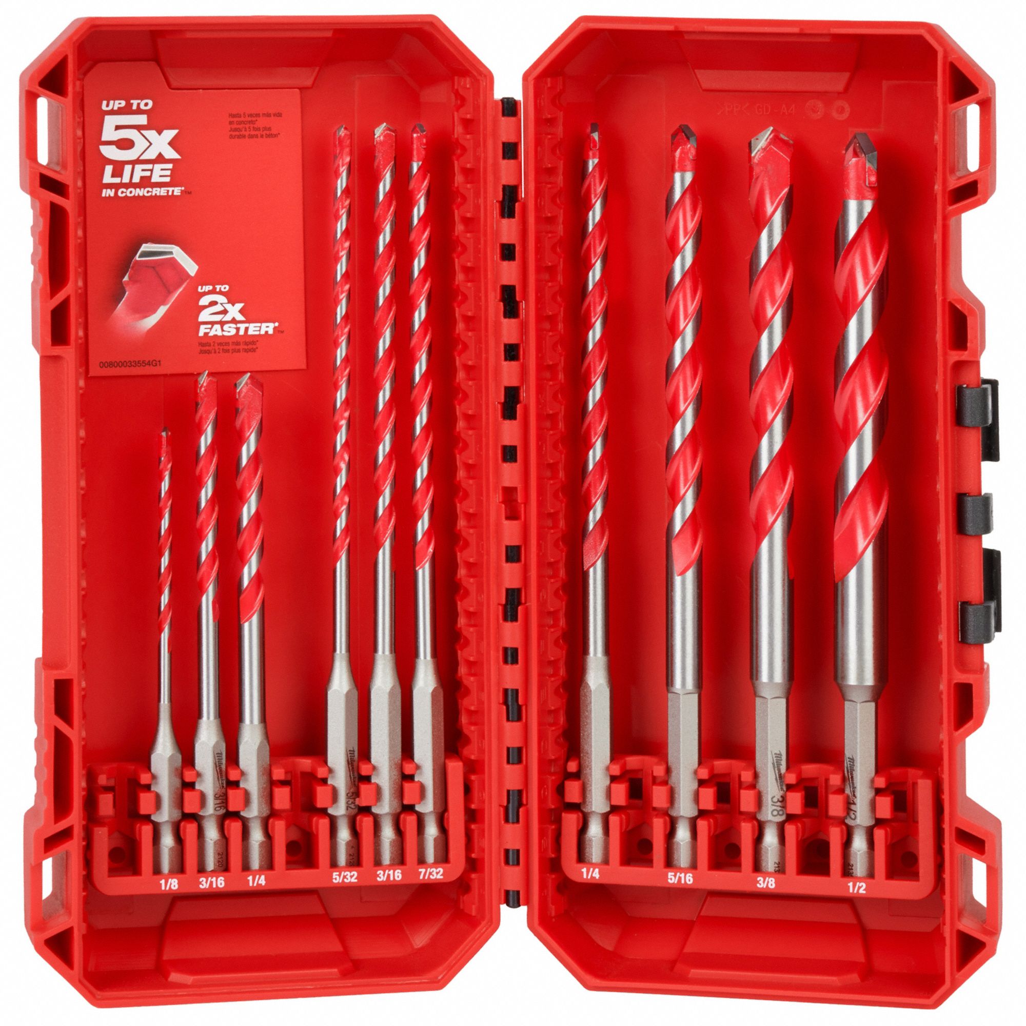 Black & Decker 16840 4 Piece Hammer Drill Bit Set 3/16 1/4 5/16 3/8