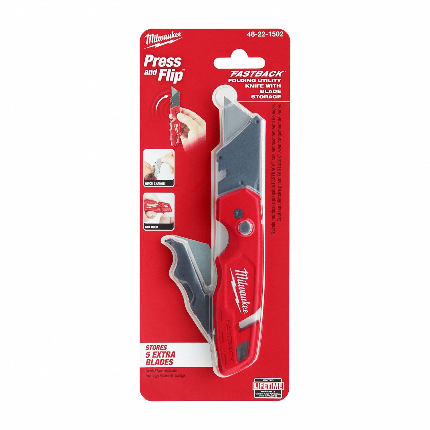 Folding Utility Knife: 4 1/2 in/6 7/8 in, Bi-Metal, Metal, 1 Blades Included