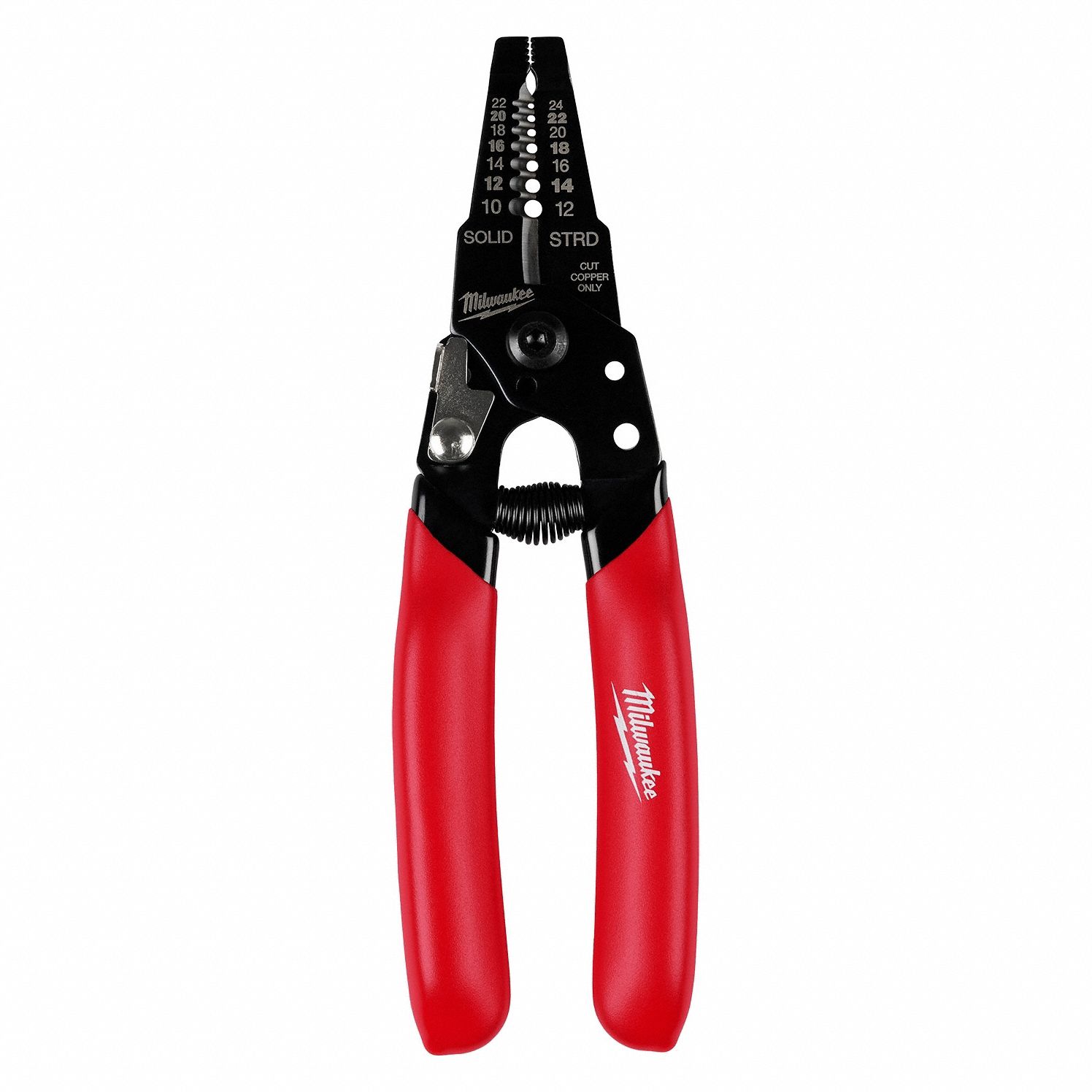 WIRE STRIPPER, STEEL, ANGLED HANDLE, STANDARD CUSHION GRIP, FOR CUTTING, STRIPPING, 2 IN L, 0.44 LB WEIGHT