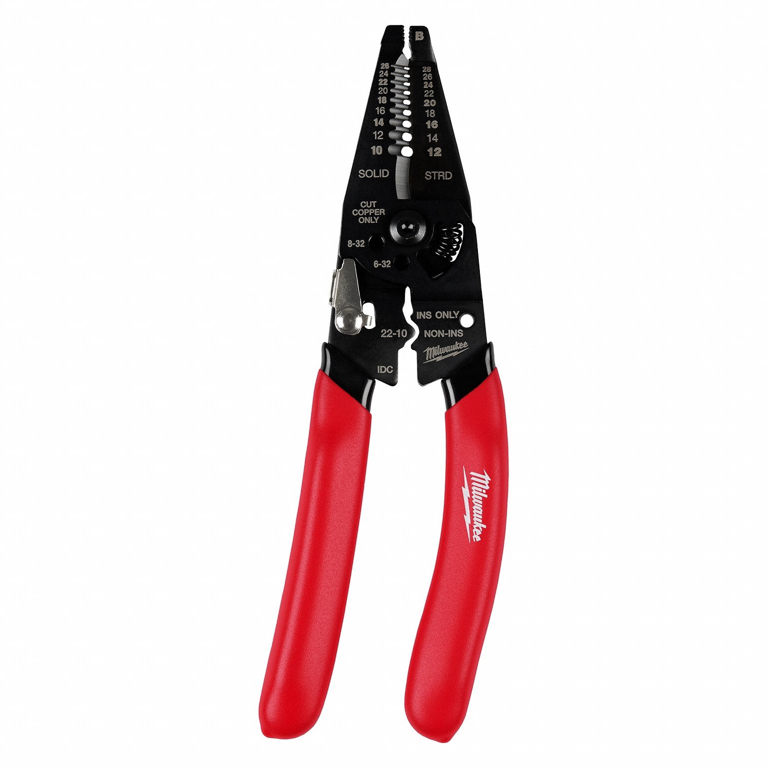 WIRE STRIPPER, STEEL, ANGLED HANDLE, STANDARD CUSHION GRIP, FOR CUTTING, STRIPPING, 2⅝ IN L, 0.44 LB WEIGHT